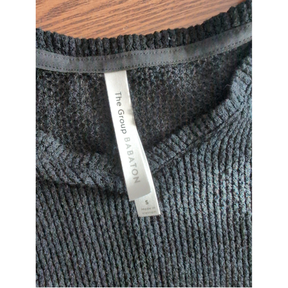 The Group Babaton Black Rayon Open Knit Dolman Sleeve Top Womens S Beach Sheer - Picture 3 of 8